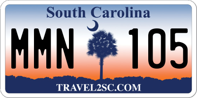 SC license plate MMN105