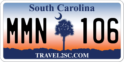 SC license plate MMN106