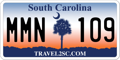 SC license plate MMN109