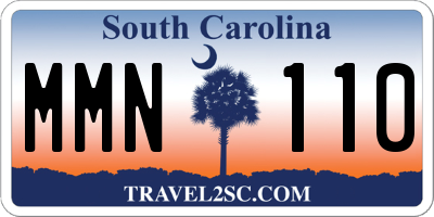 SC license plate MMN110