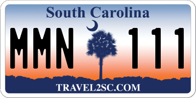 SC license plate MMN111