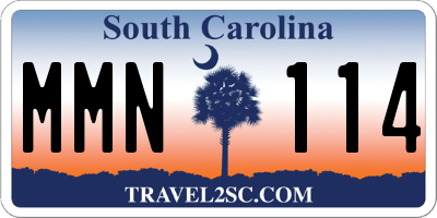 SC license plate MMN114