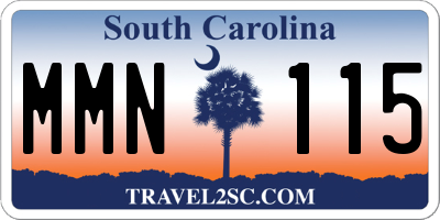 SC license plate MMN115