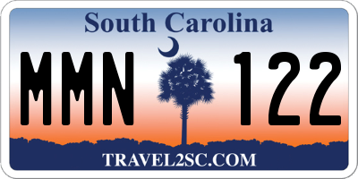SC license plate MMN122