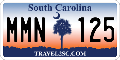 SC license plate MMN125