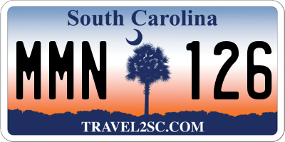 SC license plate MMN126