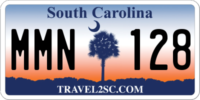 SC license plate MMN128