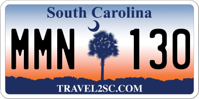 SC license plate MMN130