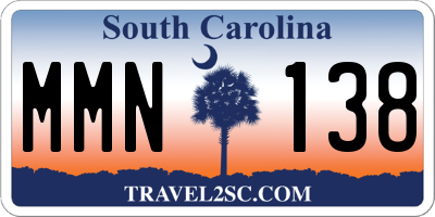 SC license plate MMN138