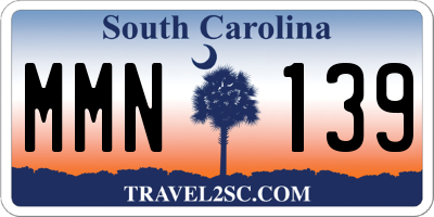 SC license plate MMN139