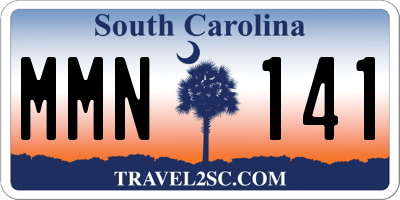 SC license plate MMN141