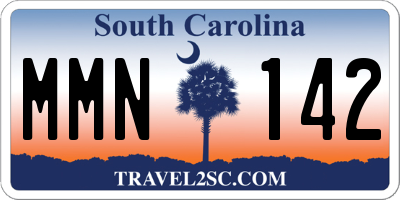 SC license plate MMN142