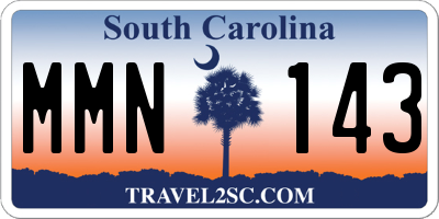 SC license plate MMN143
