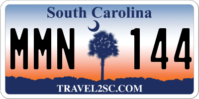 SC license plate MMN144