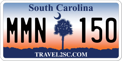 SC license plate MMN150