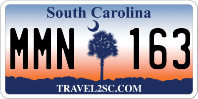 SC license plate MMN163