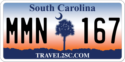 SC license plate MMN167