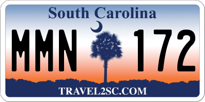 SC license plate MMN172