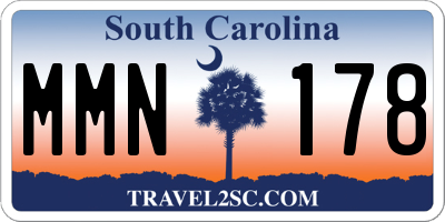 SC license plate MMN178