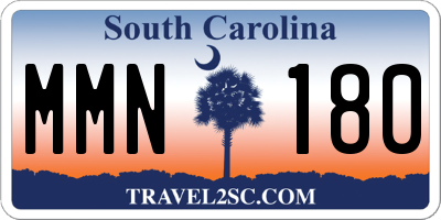 SC license plate MMN180