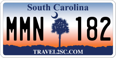 SC license plate MMN182