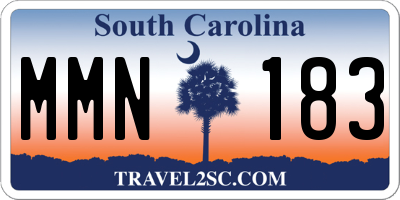 SC license plate MMN183