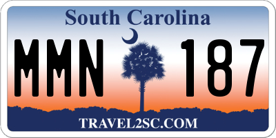 SC license plate MMN187