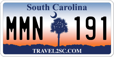 SC license plate MMN191