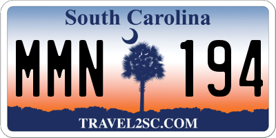 SC license plate MMN194