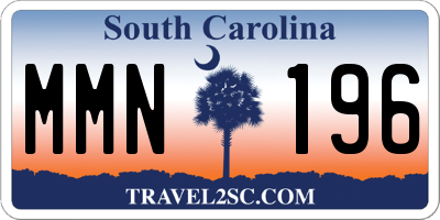 SC license plate MMN196