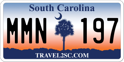 SC license plate MMN197