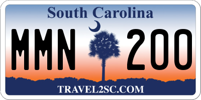 SC license plate MMN200