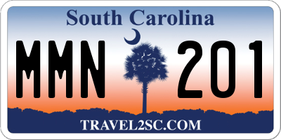 SC license plate MMN201