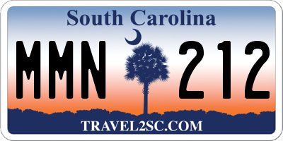 SC license plate MMN212