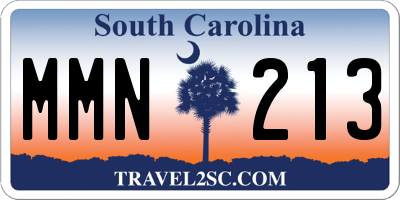 SC license plate MMN213