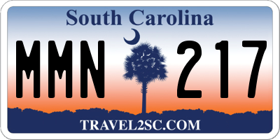 SC license plate MMN217