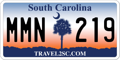 SC license plate MMN219