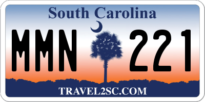 SC license plate MMN221