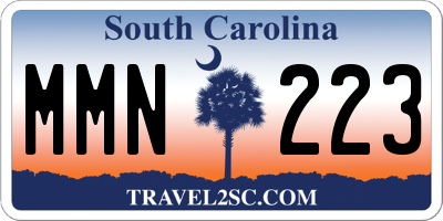 SC license plate MMN223
