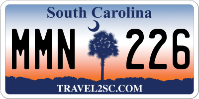 SC license plate MMN226