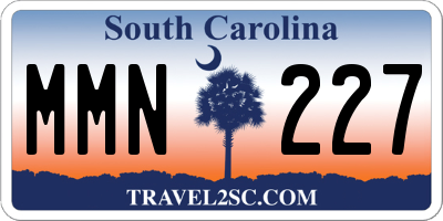 SC license plate MMN227