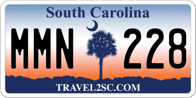 SC license plate MMN228