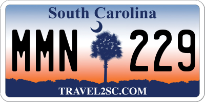 SC license plate MMN229