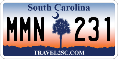 SC license plate MMN231