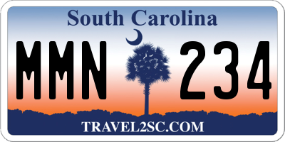SC license plate MMN234