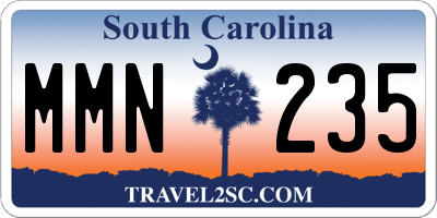 SC license plate MMN235