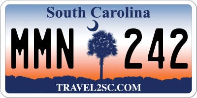 SC license plate MMN242
