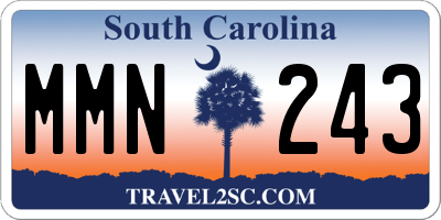SC license plate MMN243