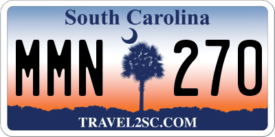 SC license plate MMN270