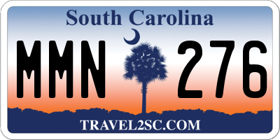 SC license plate MMN276
